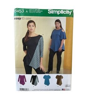 Simplicity 8453 Misses Knit Tops Pattern XXS-XXL Easy to Sew FF UNCUT